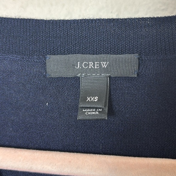 J. Crew 100% Merino Wool Oversized Vneck Pullover Sweater Navy Blue size XXS - Picture 3 of 7